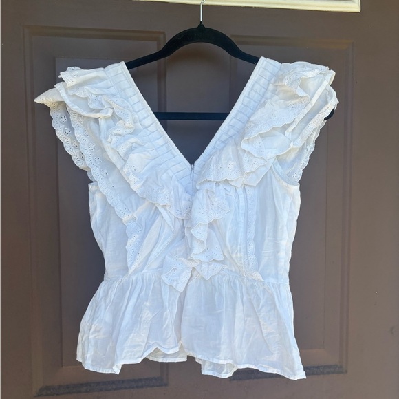 Express White Ruffled Blouse - Picture 2 of 4